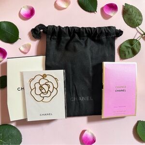 New Chanel Camellia Flower Gold Tone
Bookmark with Dustbag and Chanel Chance